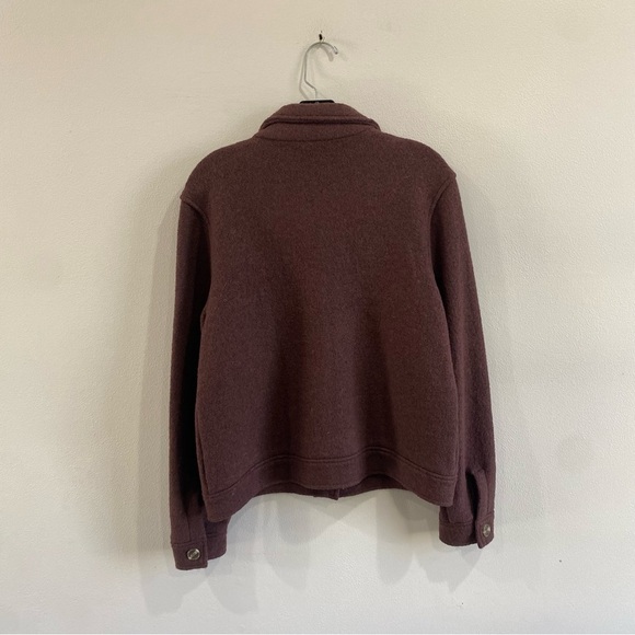 Joie | Mulberry Color Wool Blend Boiled Cropped Shacket - Picture 2 of 10